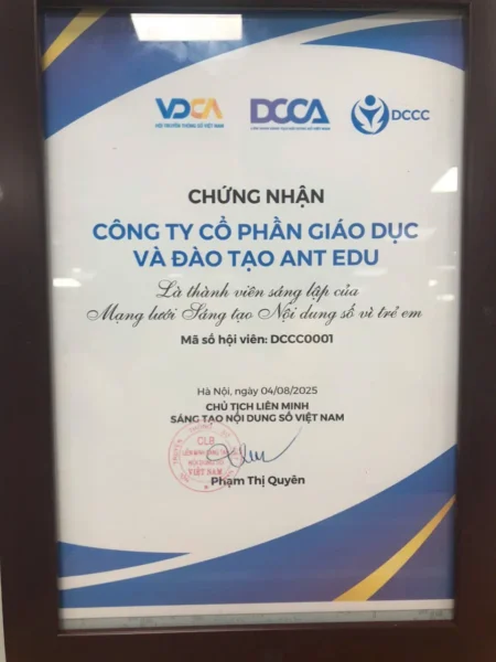 ANT EDU - thành viên chính thức của mạng lưới Sáng tạo Nội dung số vì trẻ em