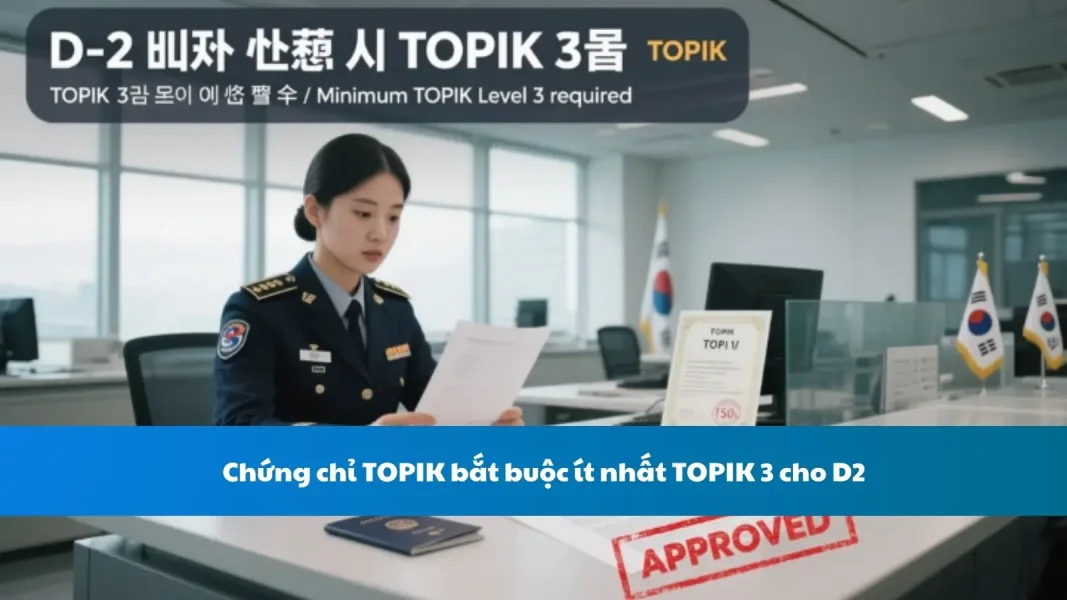 Chứng chỉ TOPIK bắt buộc ít nhất TOPIK 3 cho D2