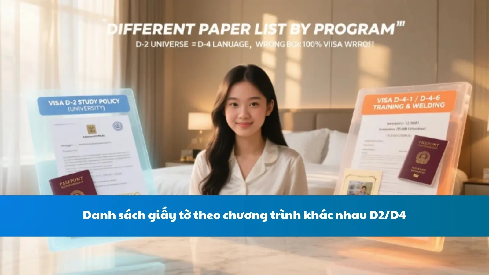 Danh sách giấy tờ theo chương trình khác nhau D2/D4