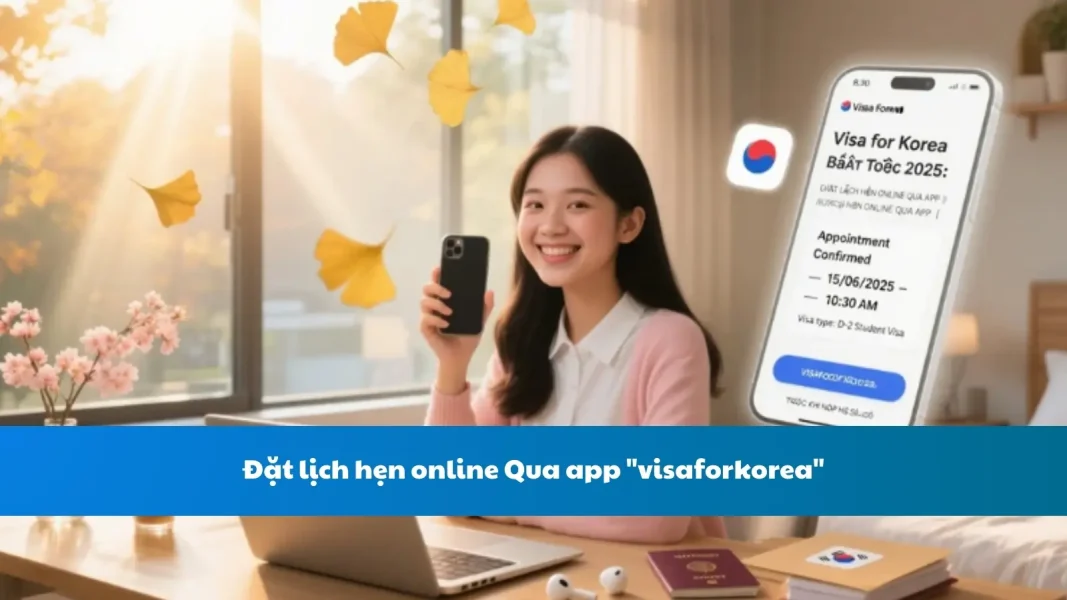 Đặt lịch hẹn online Qua app "visaforkorea"