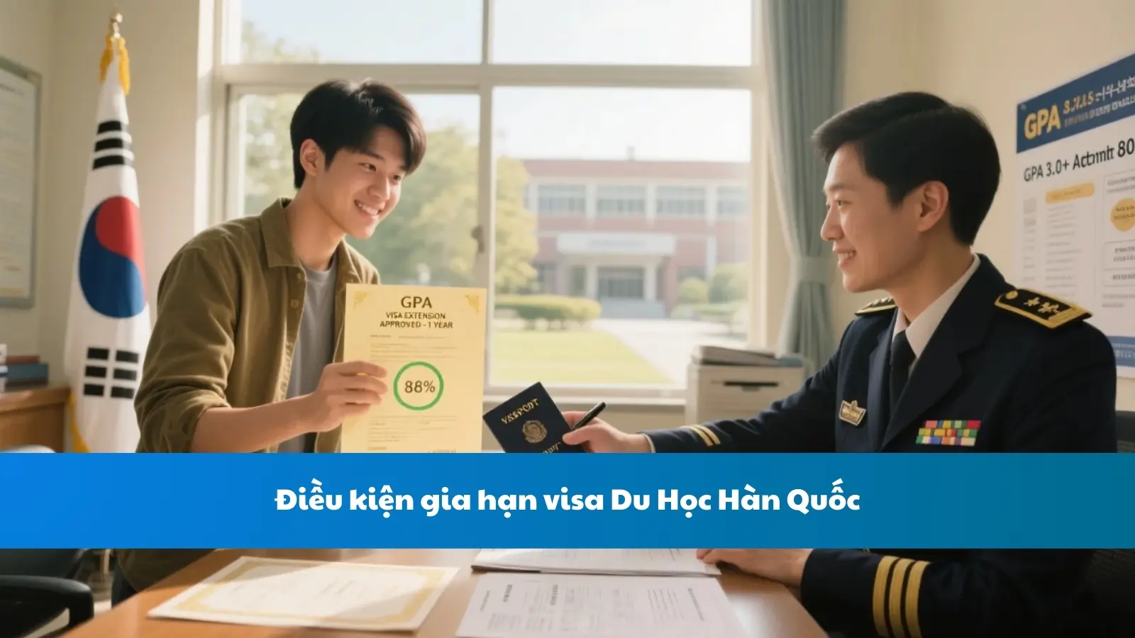 Điều kiện gia hạn visa Du Học Hàn Quốc