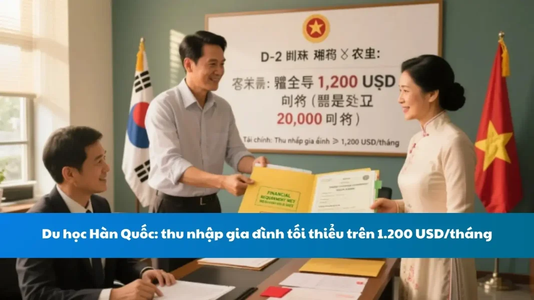 Du học Hàn Quốc: thu nhập gia đình tối thiểu trên 1.200 USD/tháng
