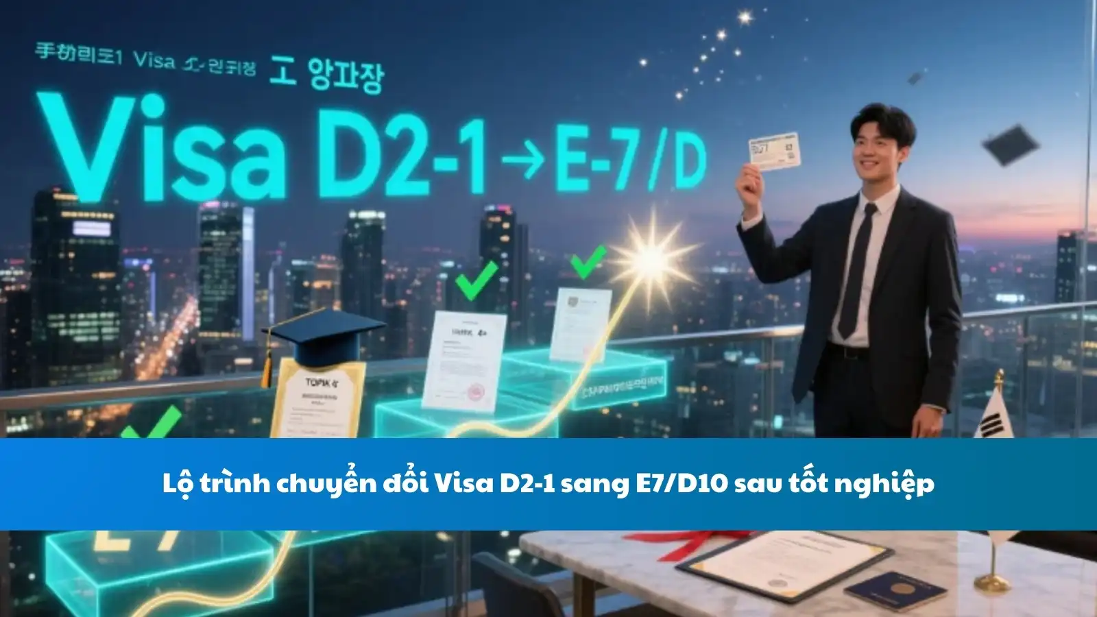 Lộ trình chuyển đổi Visa D2-1 sang E7/D10 sau tốt nghiệp