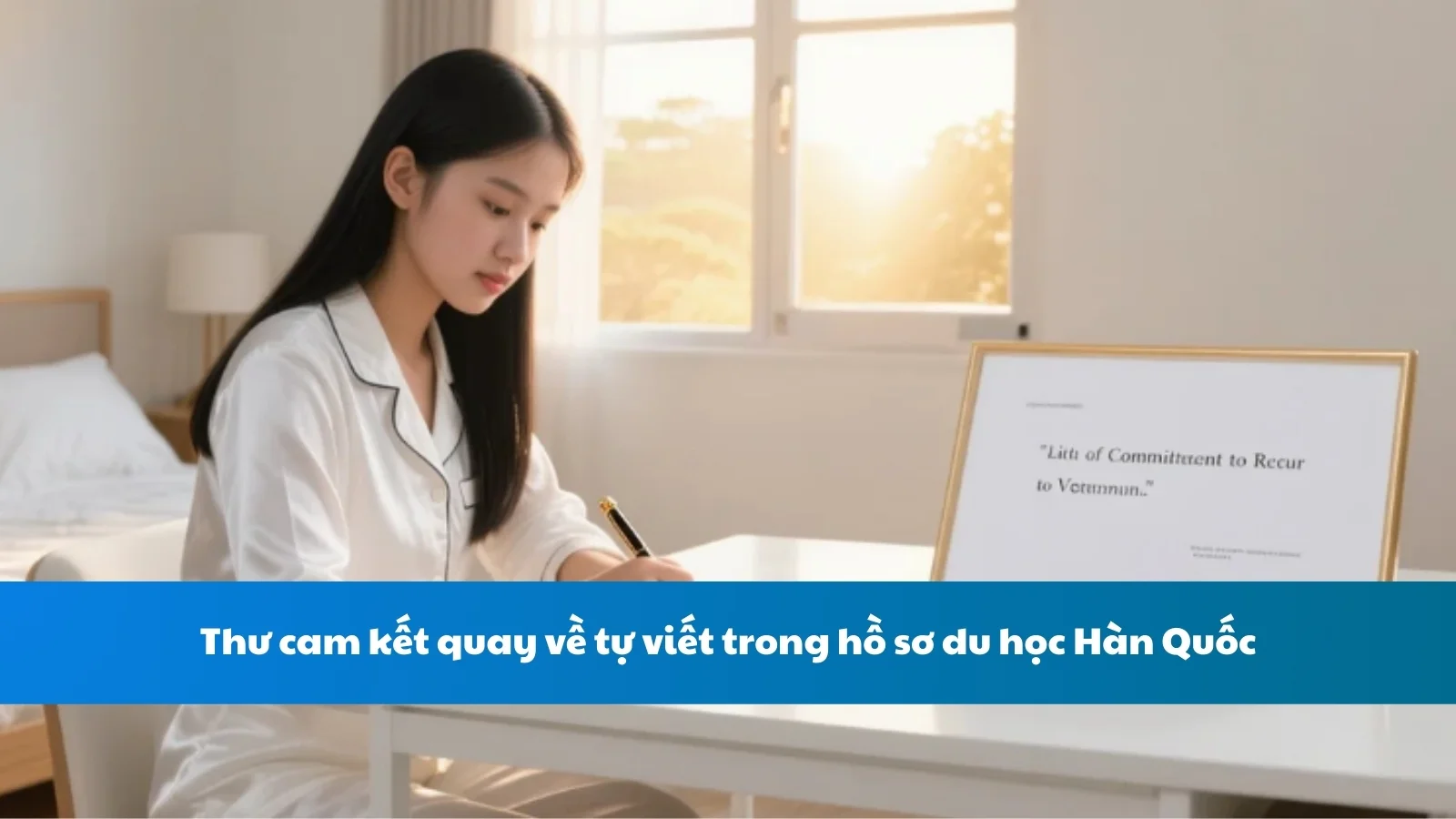 Thư cam kết quay về tự viết trong hồ sơ du học Hàn Quốc