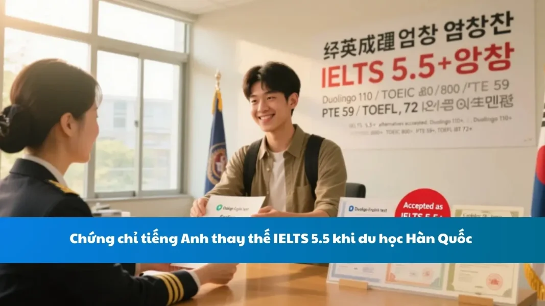 Chứng chỉ tiếng Anh thay thế IELTS 5.5 khi du học Hàn Quốc