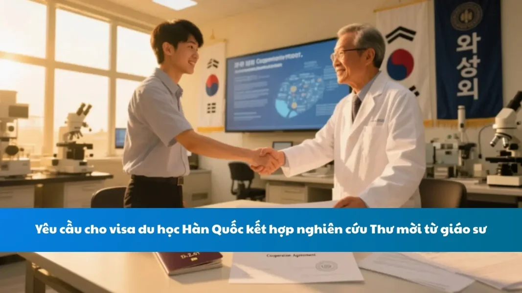 Yêu cầu cho visa du học Hàn Quốc kết hợp nghiên cứu Thư mời từ giáo sư