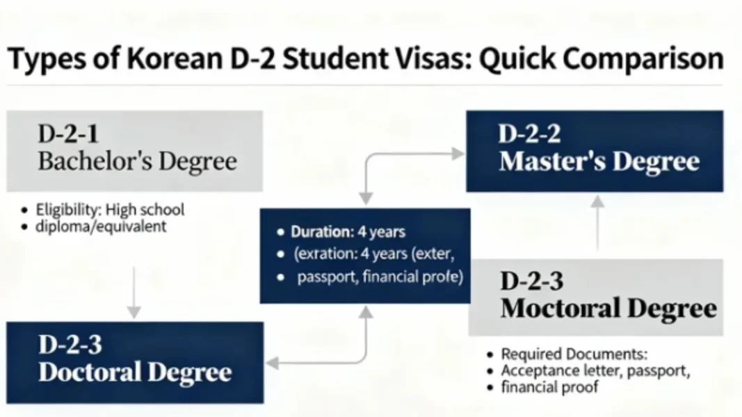 Các Loại Visa Du Học Hàn Quốc D2: So Sánh Nhanh