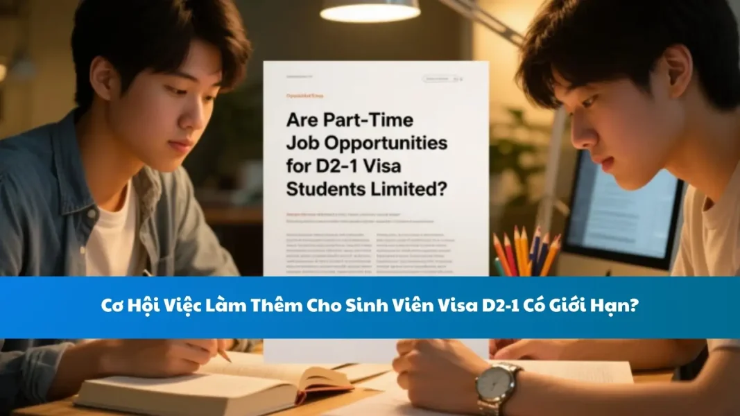Cơ Hội Việc Làm Thêm Cho Sinh Viên Visa D2-1 Có Giới Hạn?