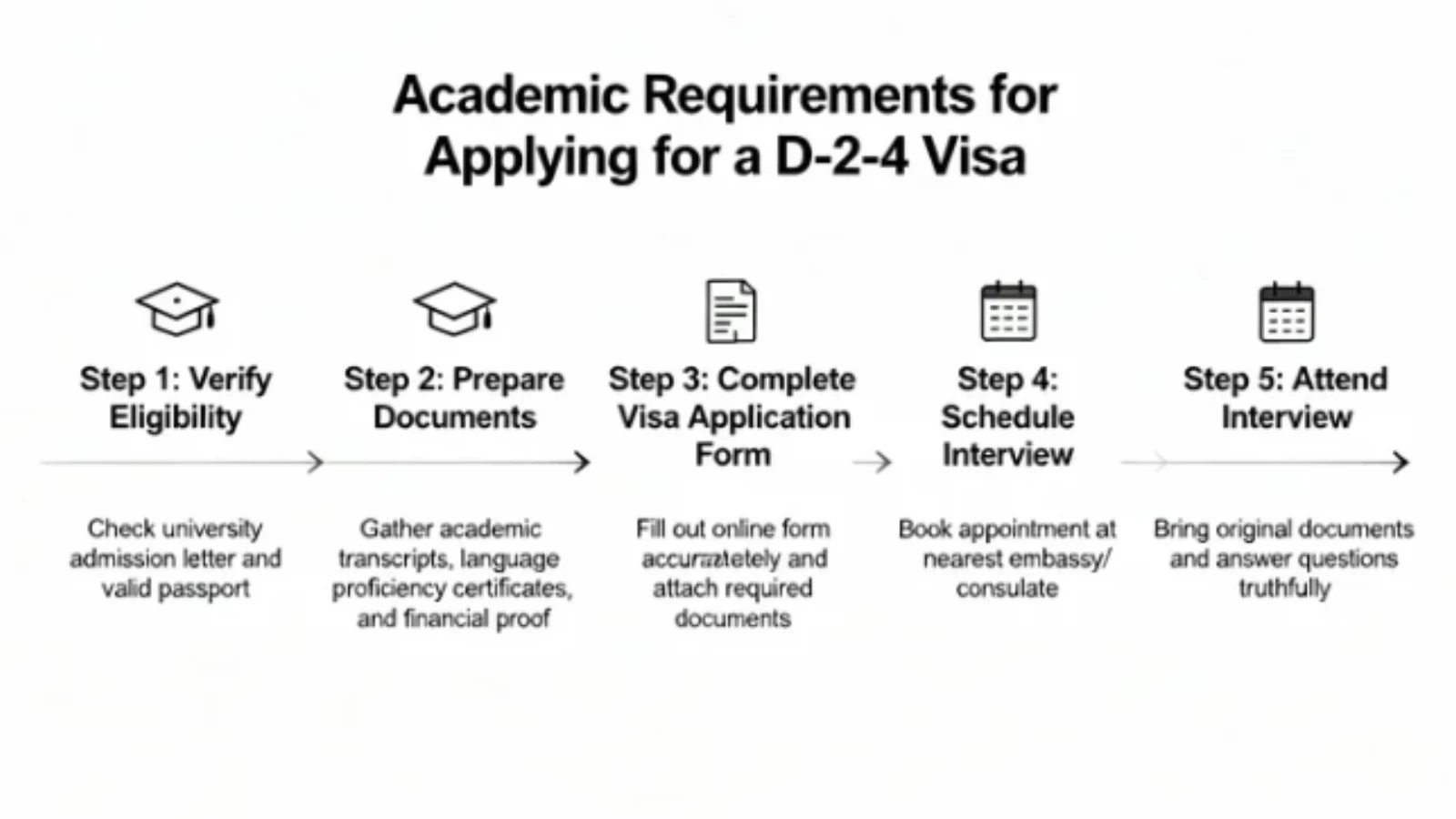 Điều kiện học thuật xin Visa D2-4