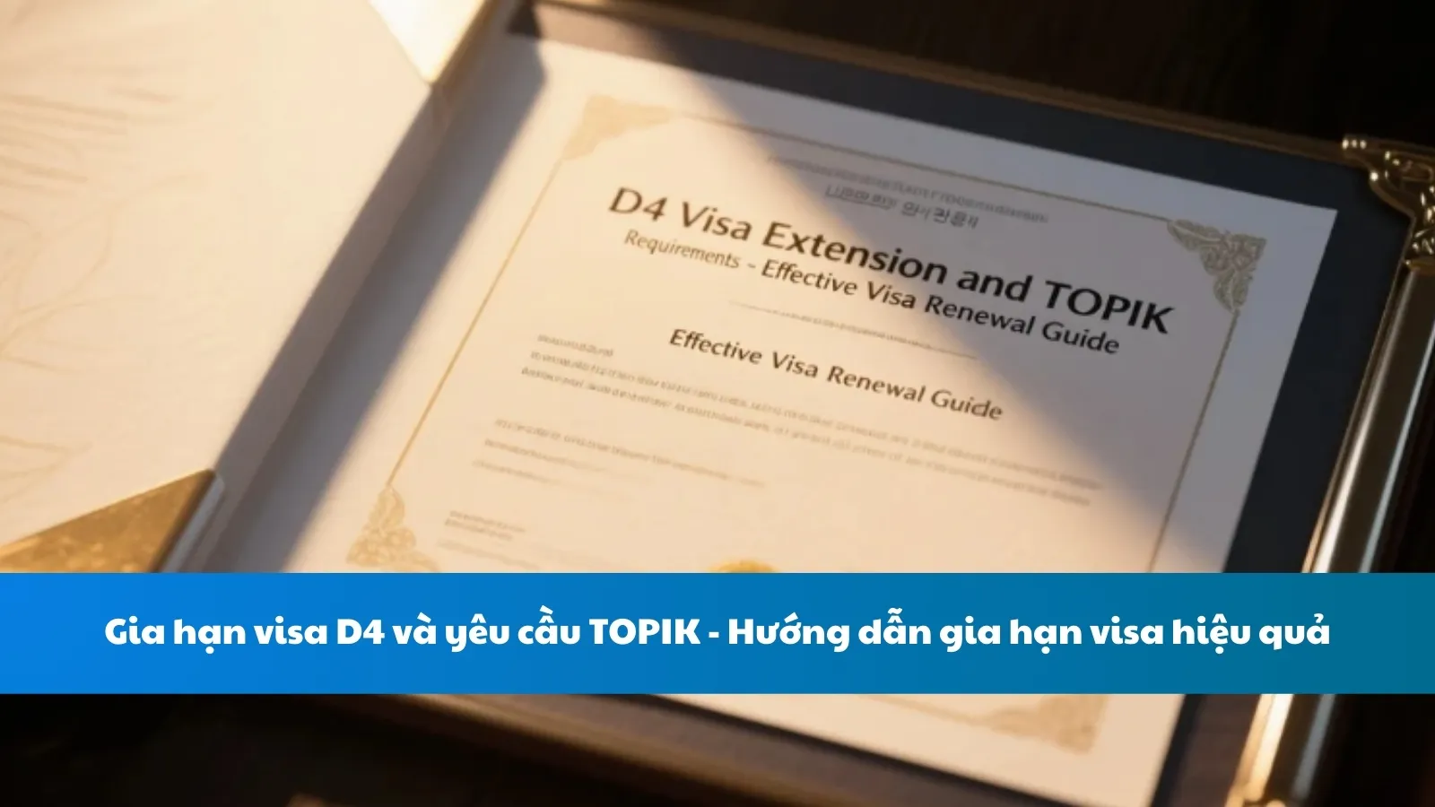 Gia hạn visa D4 và yêu cầu TOPIK - Hướng dẫn gia hạn visa hiệu quả