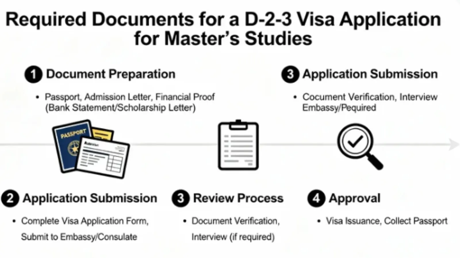 Hồ sơ xin Visa D2-3 du học Thạc sĩ
