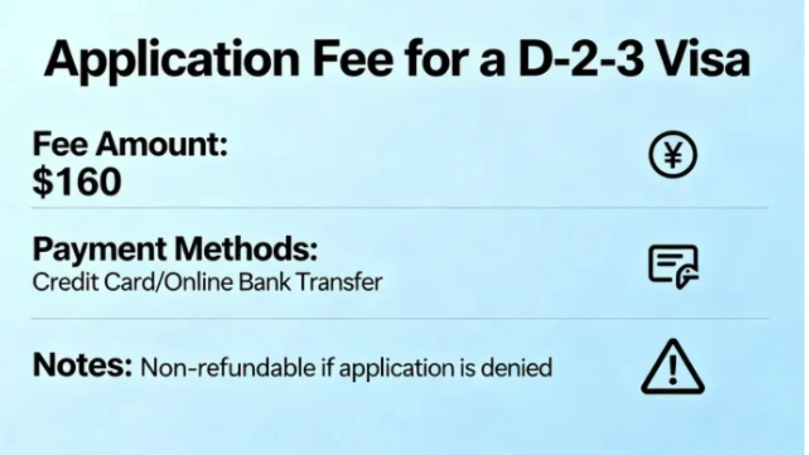 Lệ phí xin Visa D2-3
