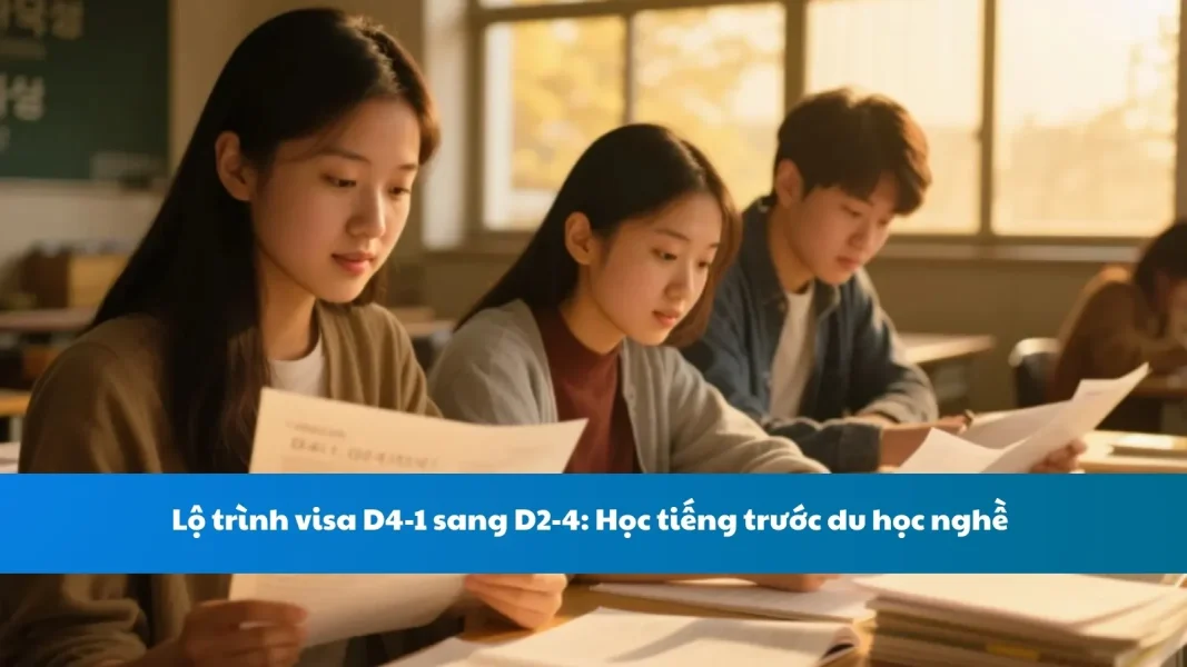 Lộ trình visa D4-1 sang D2-4: Học tiếng trước du học nghề