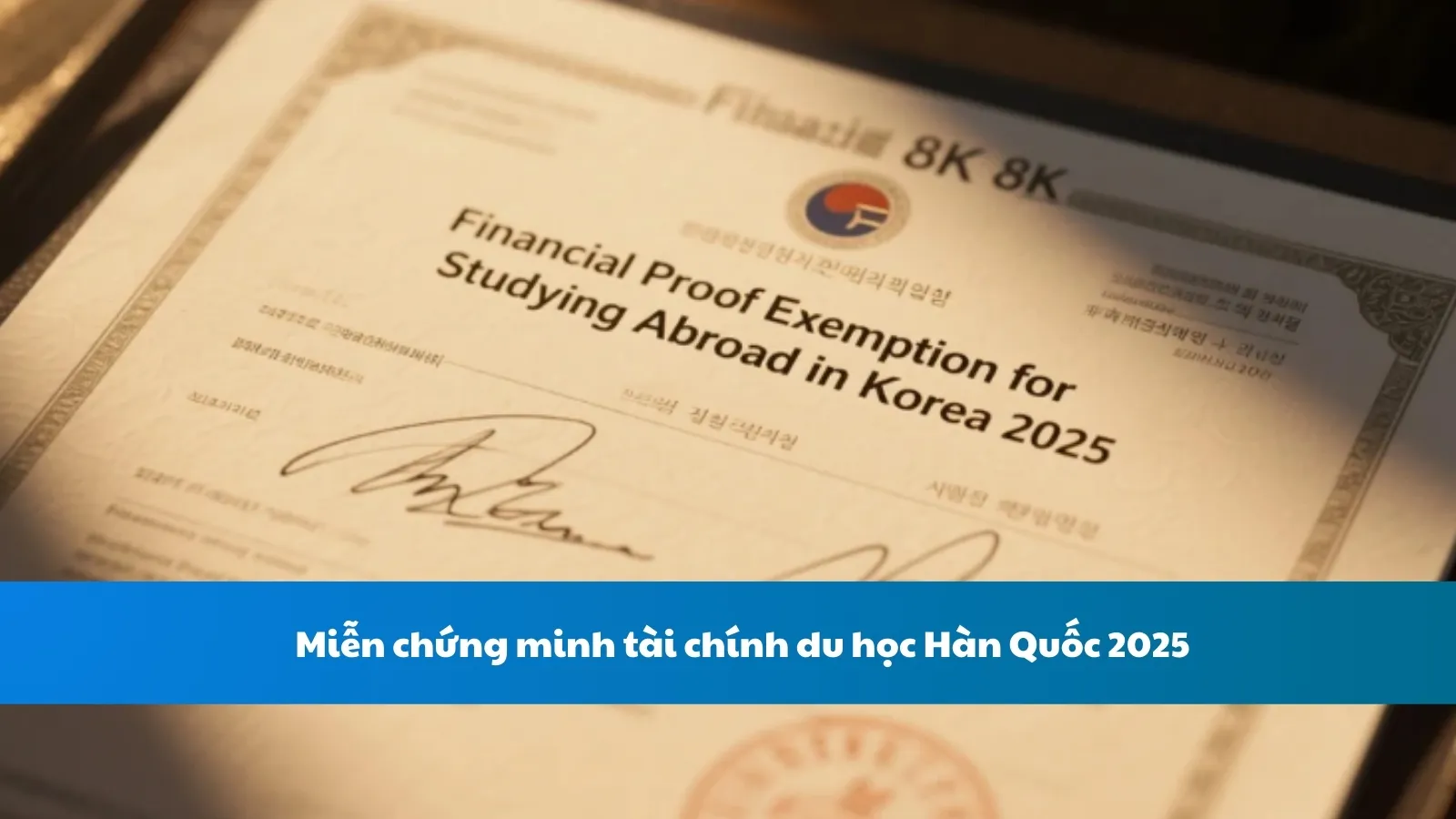 Miễn chứng minh tài chính du học Hàn Quốc 2025