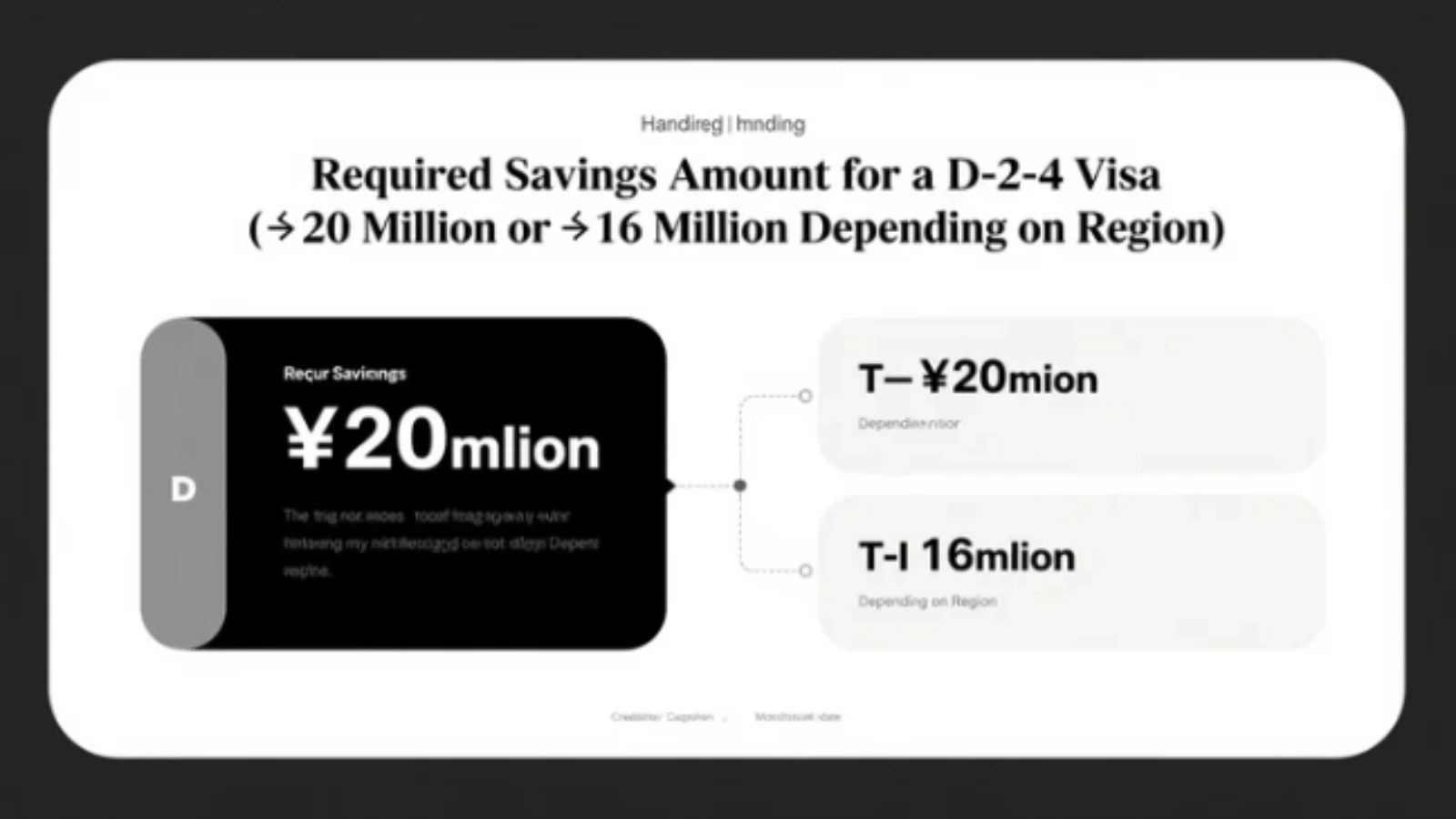 Số tiền sổ tiết kiệm Visa D2-4 (20 triệu won hoặc 16 triệu won tùy khu vực)