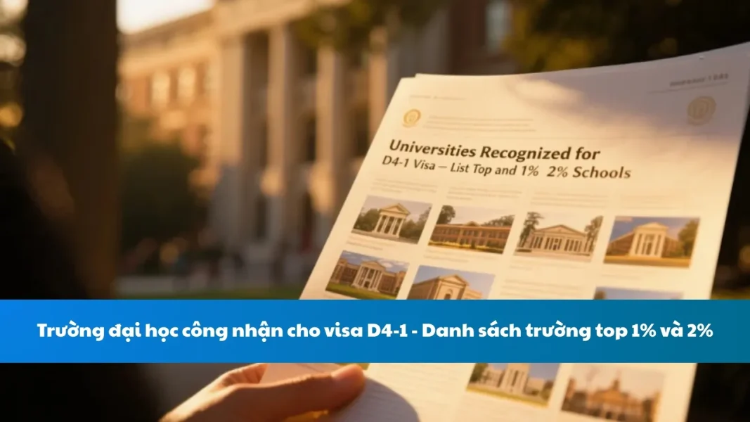 Trường đại học công nhận cho visa D4-1 - Danh sách trường top 1% và 2%