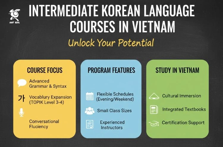 Khóa học tiếng Hàn trung cấp tại Việt Nam