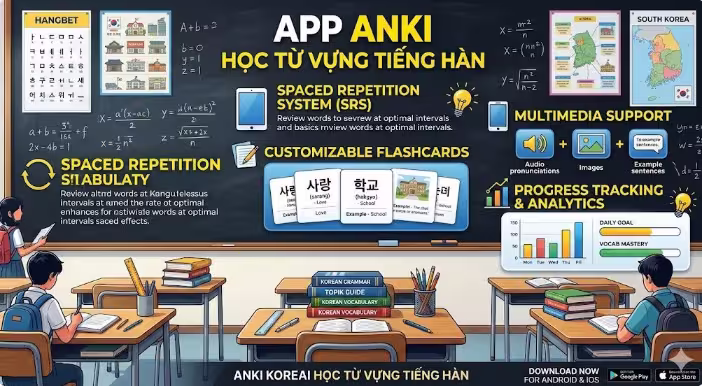 App Anki học từ vựng tiếng Hàn