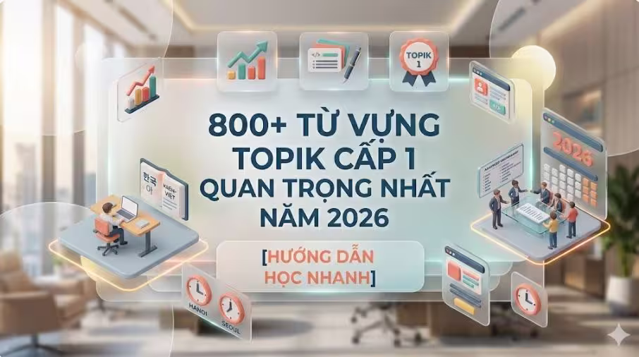 800+ Từ vựng TOPIK cấp 1 quan trọng nhất năm 2026 [Hướng dẫn học nhanh]