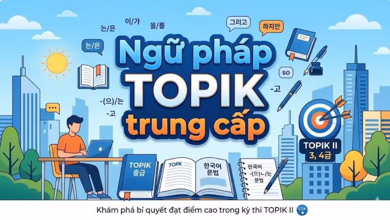 Ngữ pháp TOPIK trung cấp: Chìa khóa bứt phá mục tiêu TOPIK 4 và đổi Visa 2026