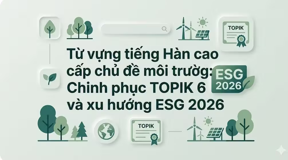 Từ vựng tiếng Hàn cao cấp chủ đề môi trường: Chinh phục TOPIK 6 và xu hướng ESG 2026