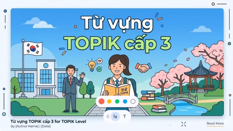 Từ vựng TOPIK cấp 3: Chiến lược làm chủ 1500 từ vựng trung cấp để bứt phá điểm số 2026